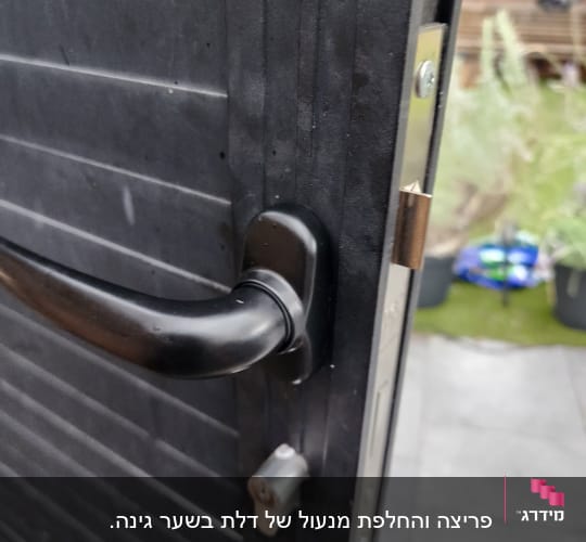 ידית ודלת עם מנעול בתחום המנעולנות